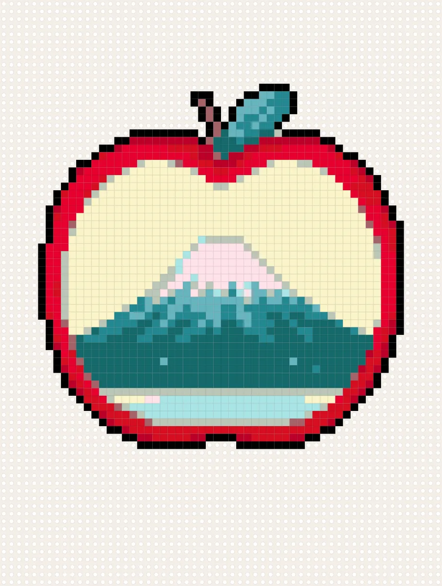 Mount Fuji Apple perler bead chart