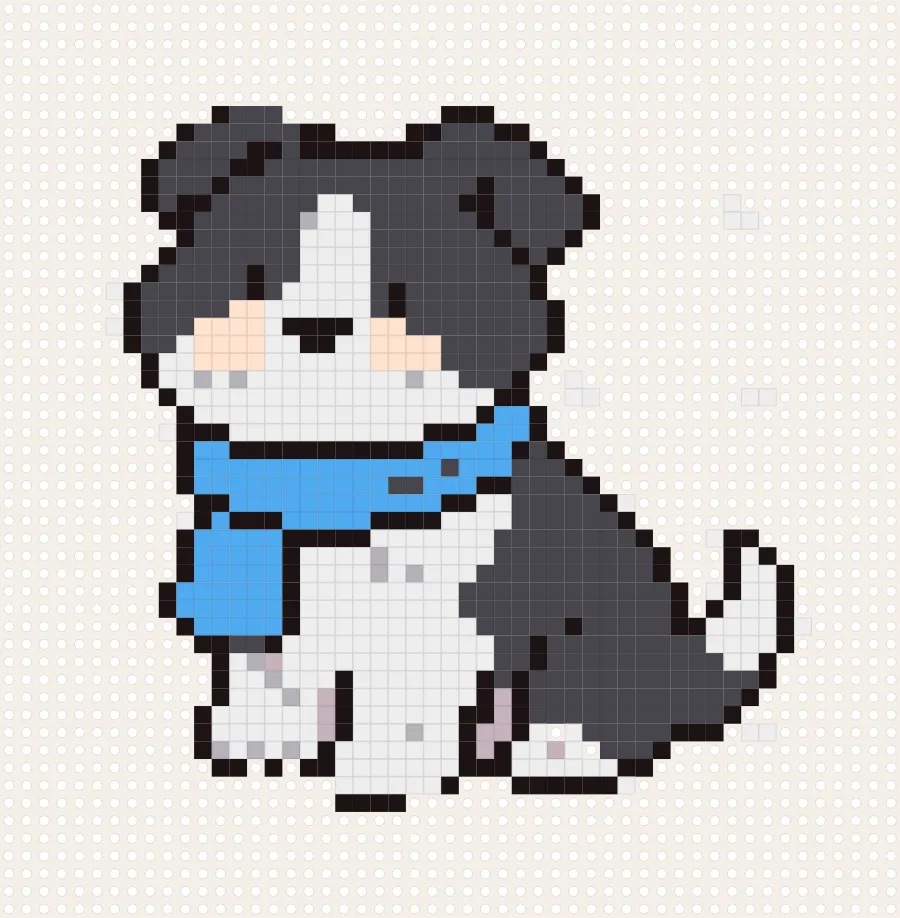 Border Collie perler bead chart