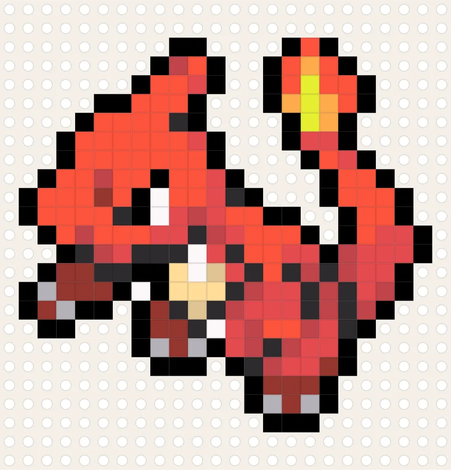 Charmeleon Pixel Pattern perler bead chart