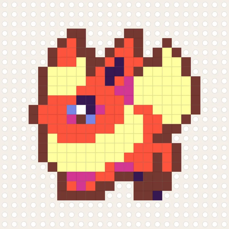 Flareon Pixel Pattern perler bead chart