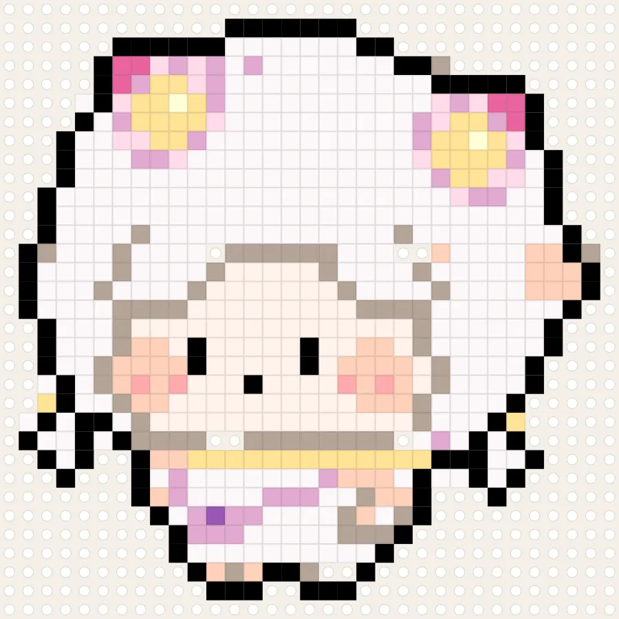 Flower Goat perler bead chart