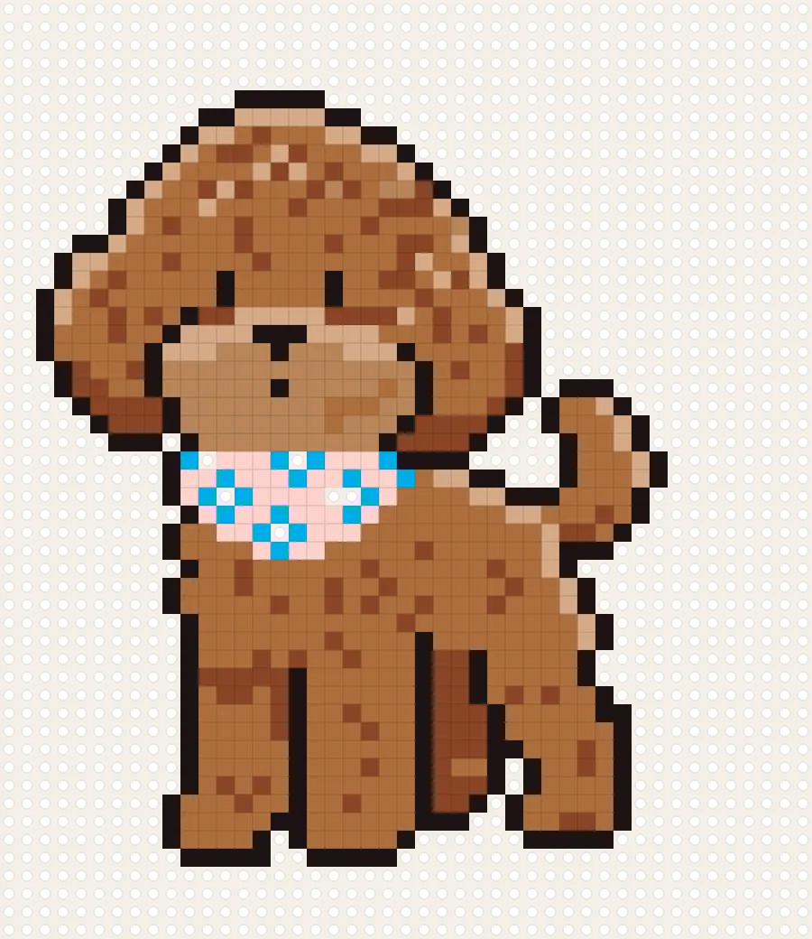 Giant Poodle Puppy perler bead chart