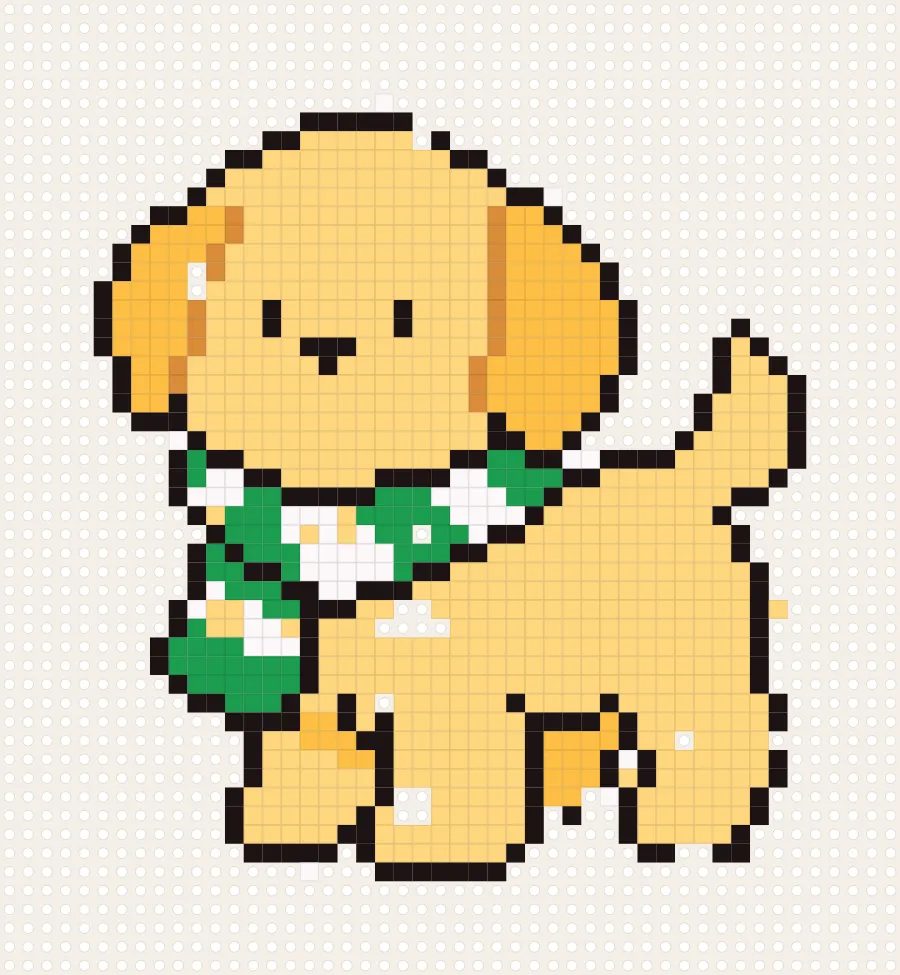 Golden Retriever perler bead chart