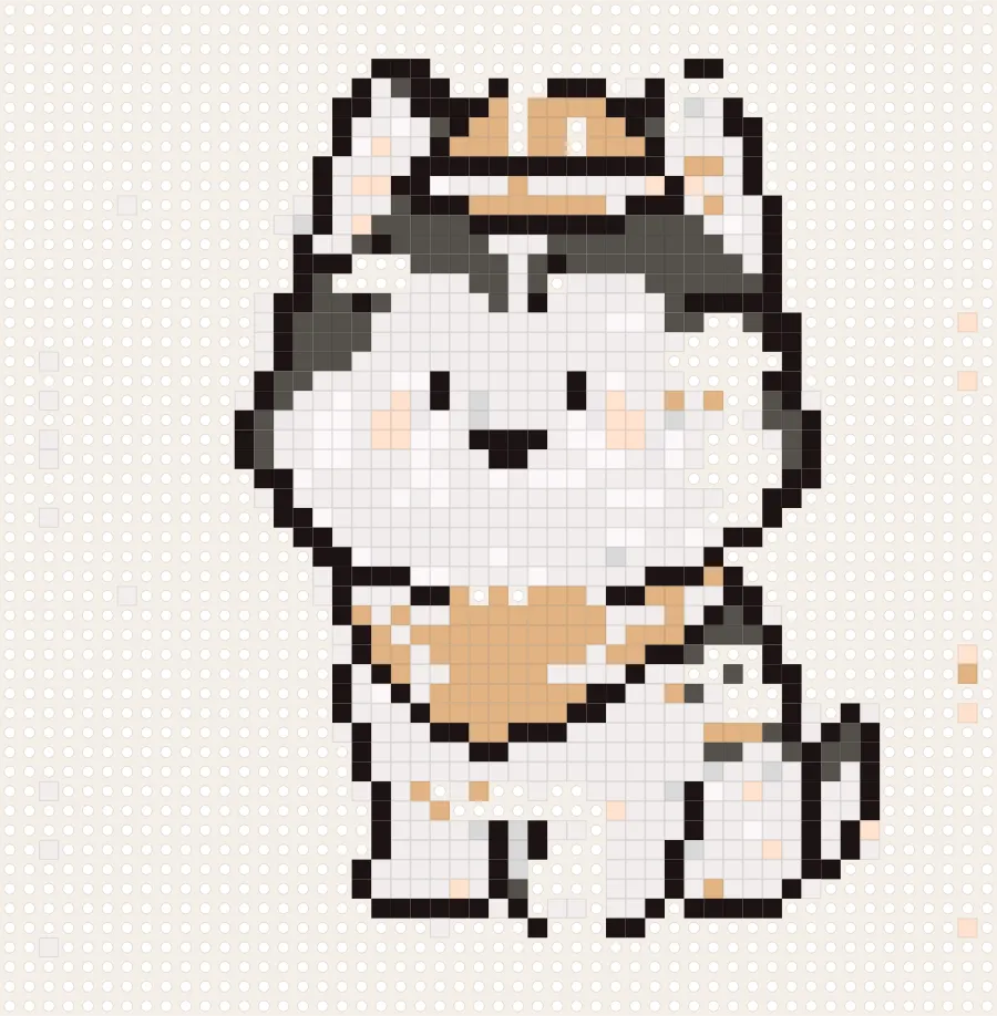 Husky Puppy perler bead chart