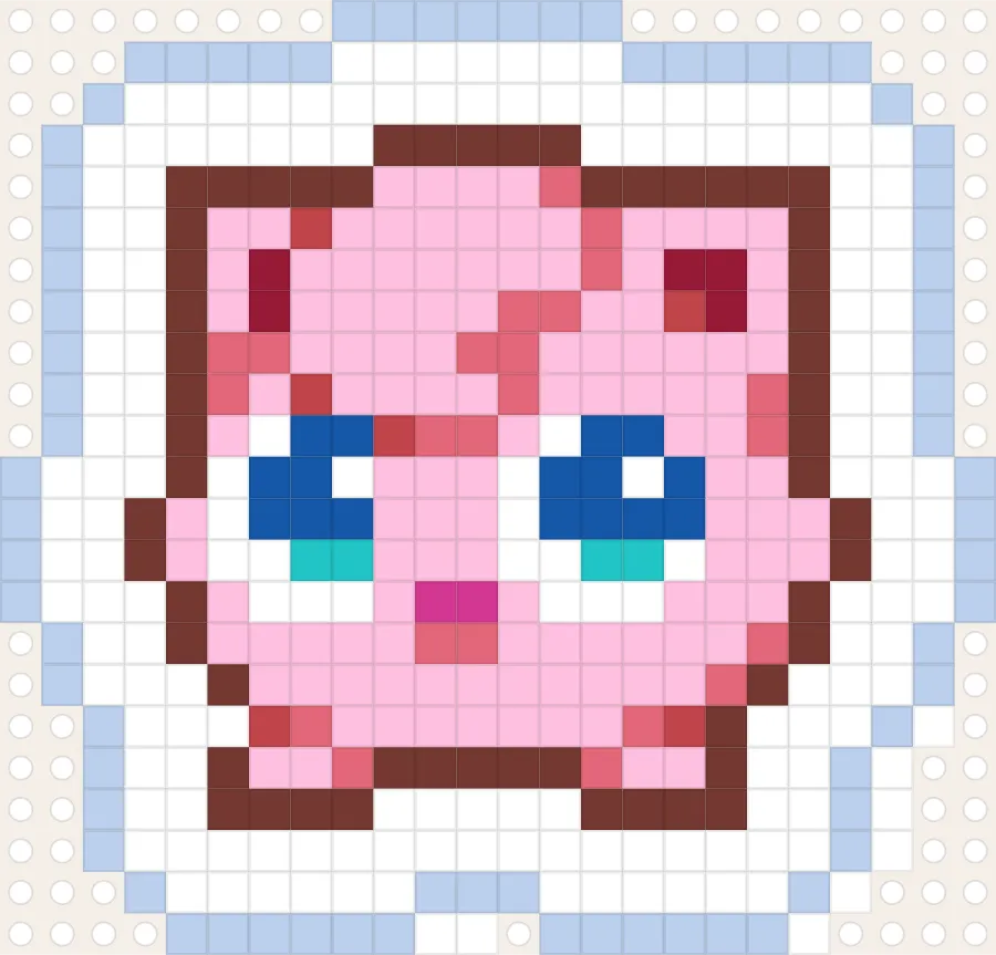 Jigglypuff Pixel Pattern perler bead chart