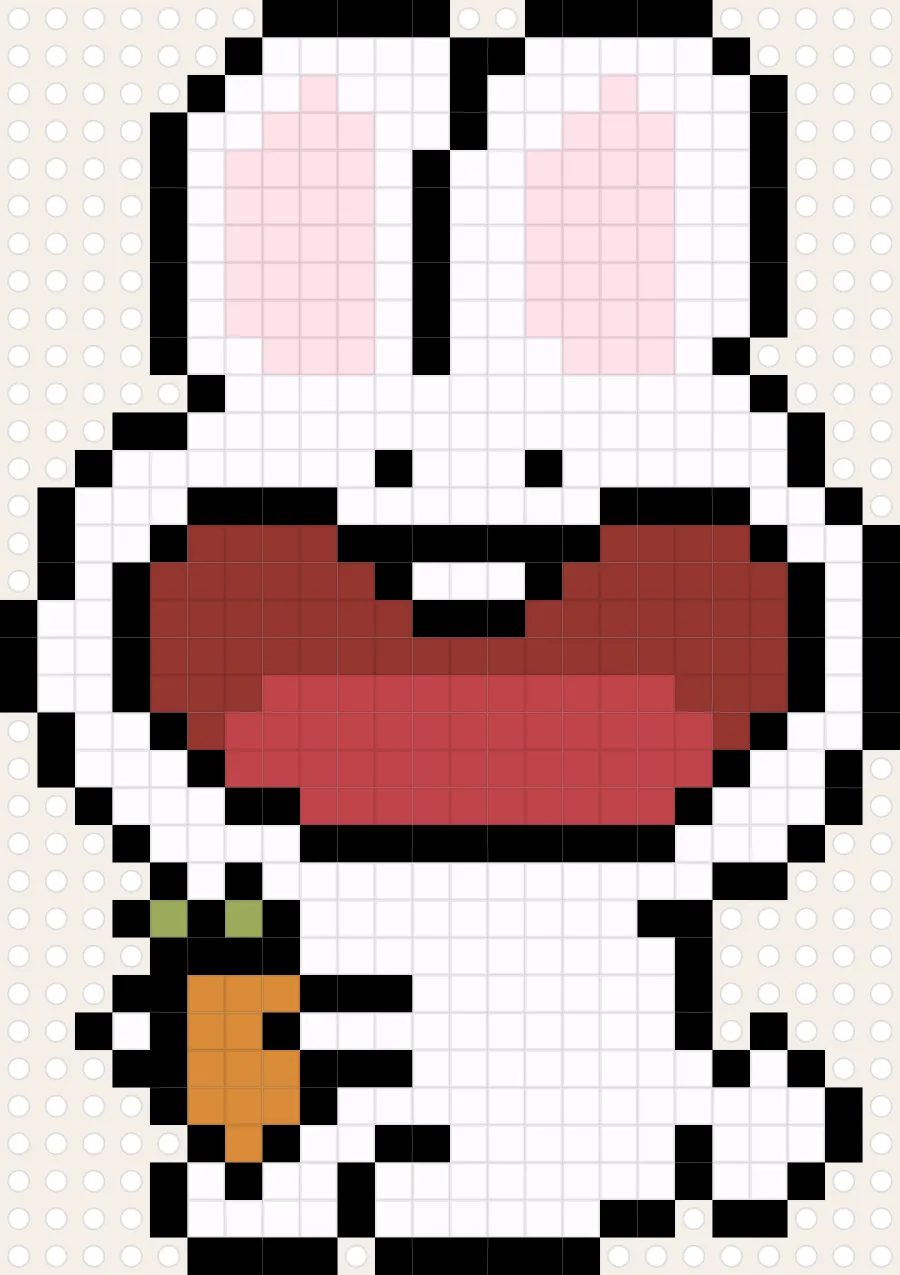Laughing Carrot Rabbit perler bead chart