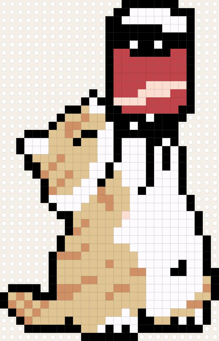 Plantilla de hama beads de Cachorro bocazas (27×42 cuadros)