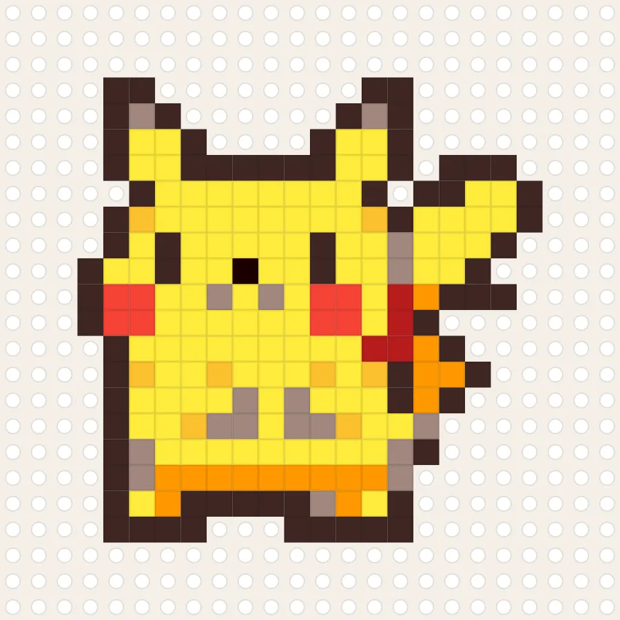 Pikachu perler bead chart