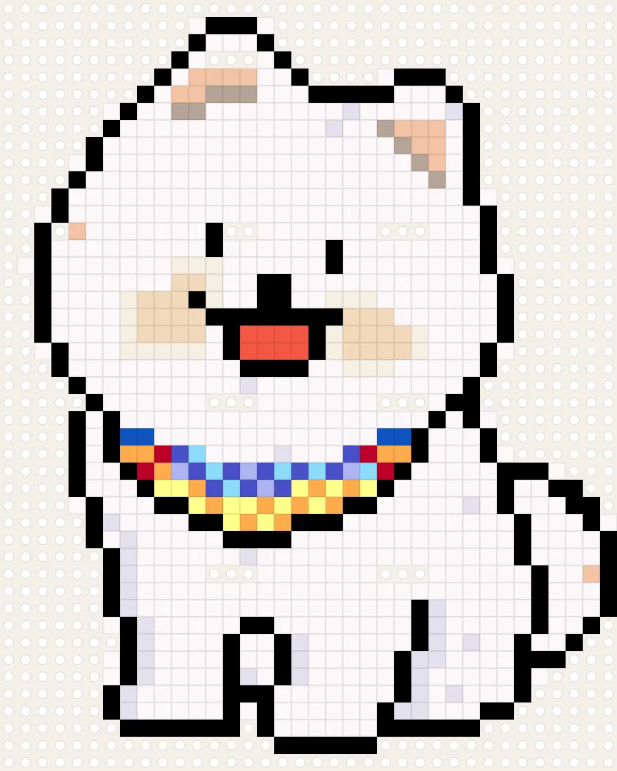 Samoyed (classic) perler bead chart