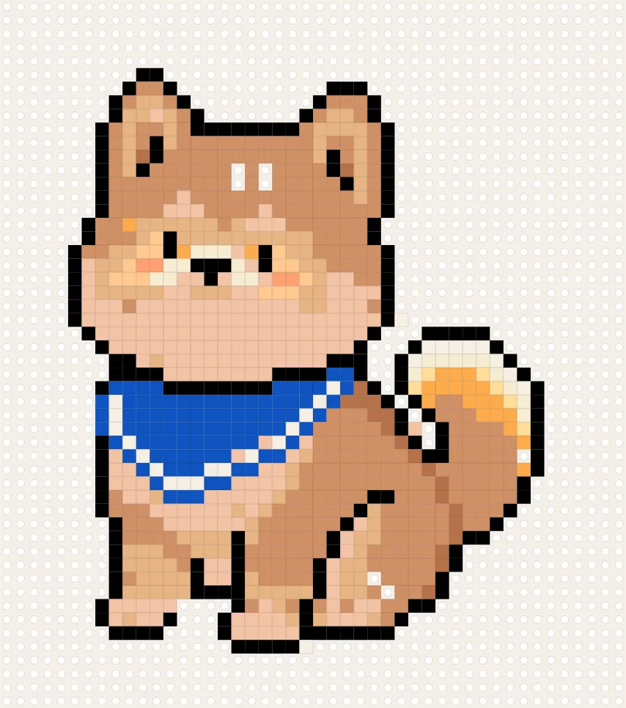 Shiba Inu Puppy perler bead chart