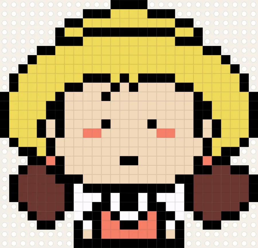 Straw Hat Girl perler bead chart