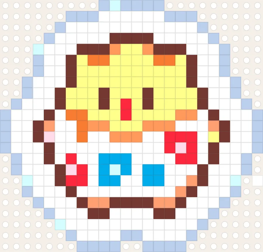 Togepi Pixel Pattern perler bead chart