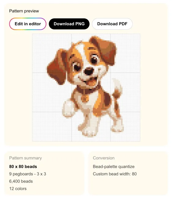 A detailed bead pattern with soft 3D-style shading