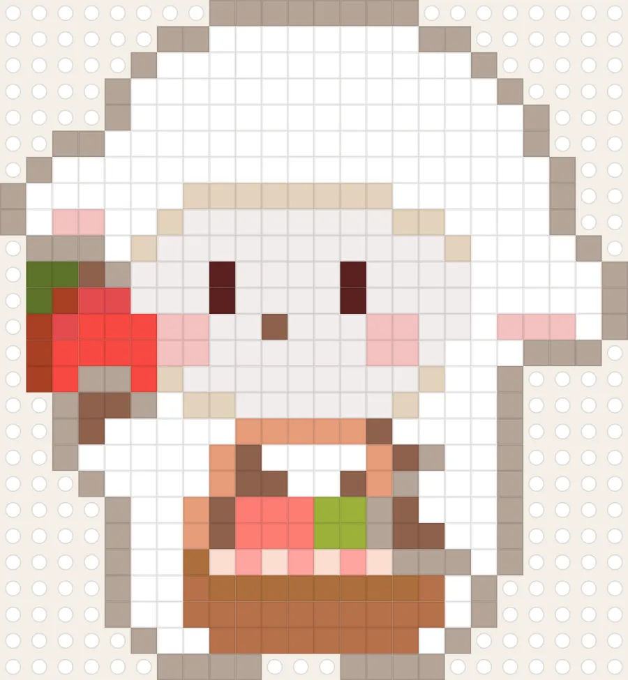 ガーデンこひつじのアイロンビーズ図案(24×26マス)