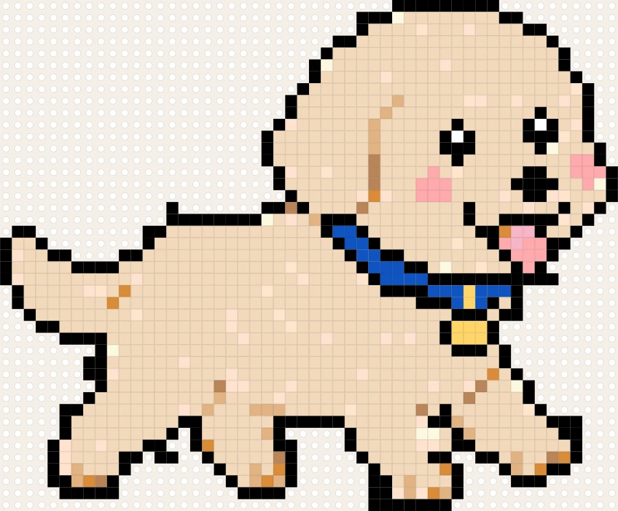 Labrador Trio perler bead chart