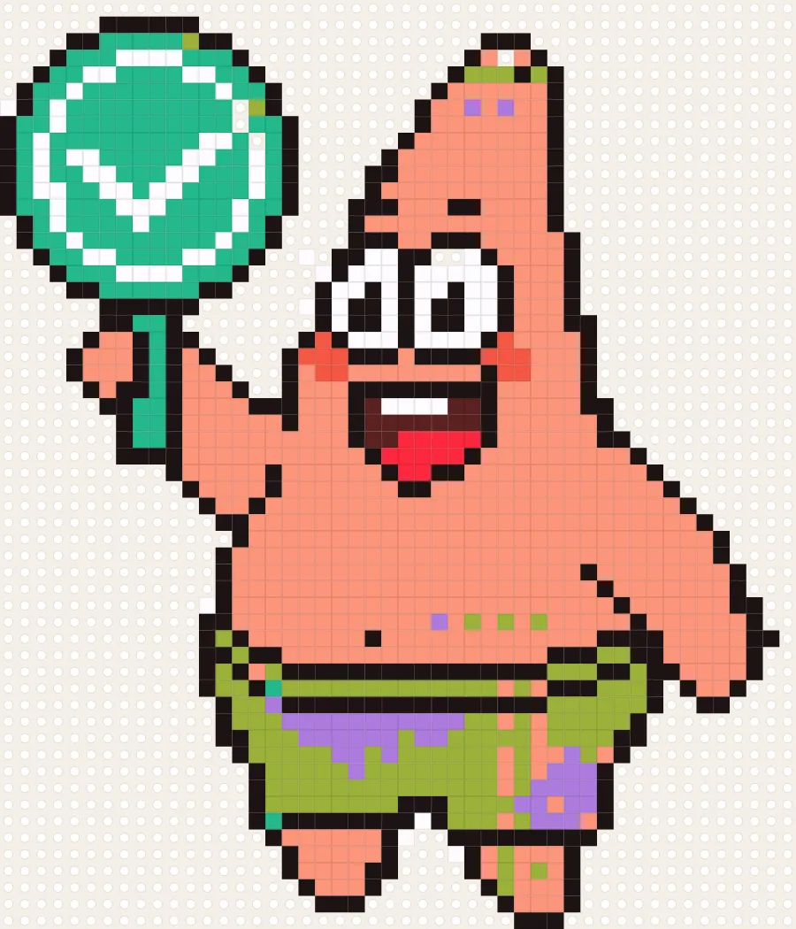 Patrick Star perler bead chart