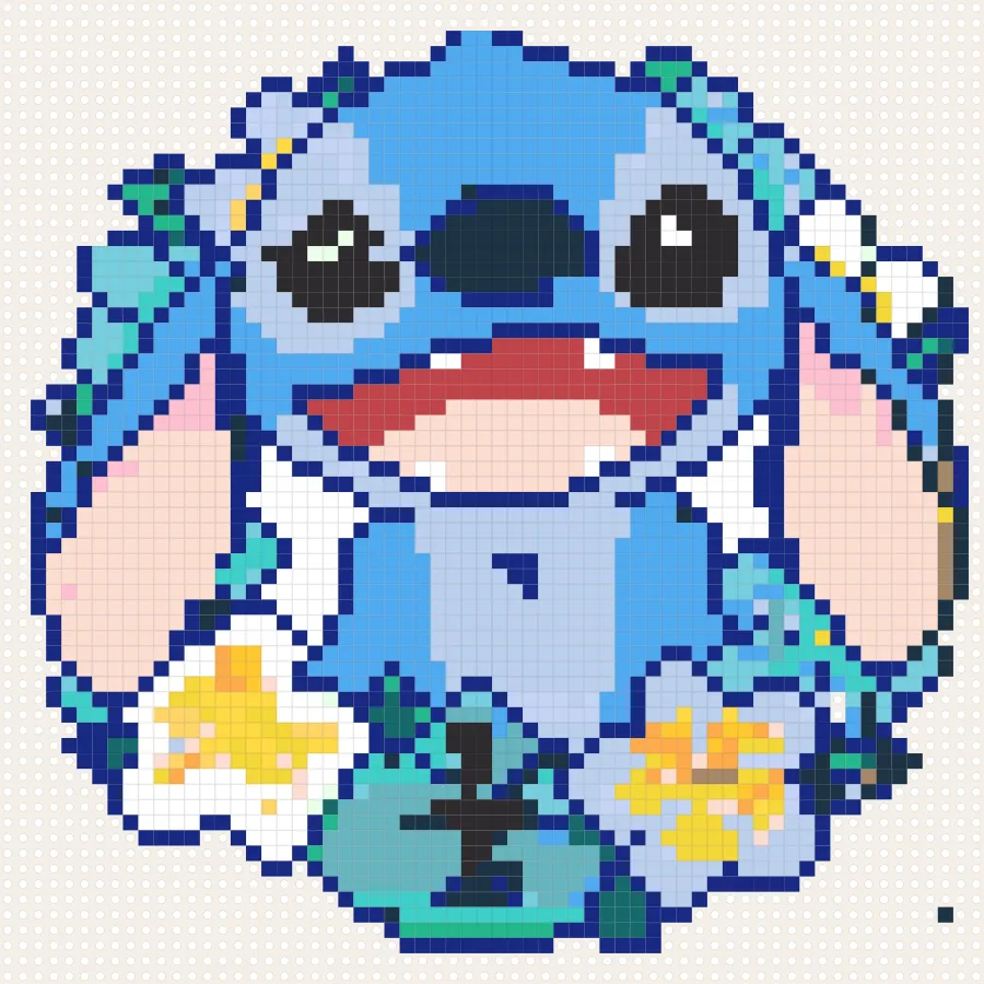 Stitch Flower Crown perler bead chart