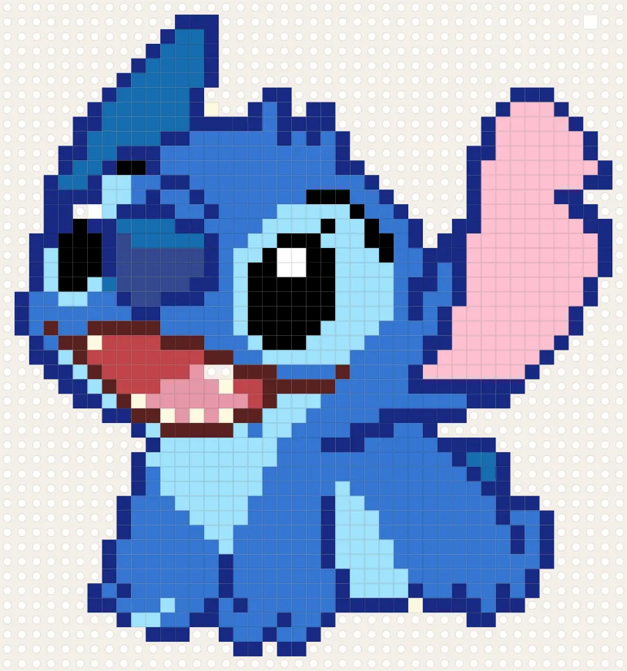 Stitch Grinning (mirrored) perler bead chart