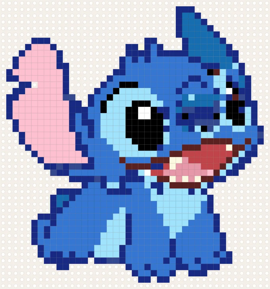 Stitch Grinning perler bead chart